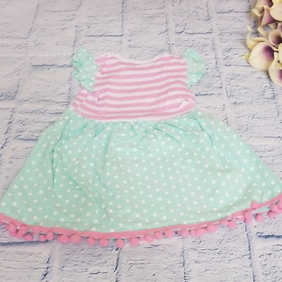 Boutique Polka Dot and Stripe Bunny Dress - Picture 4 of 5